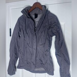 The North Face Gray Hooded Raincoat - Deep Purple - Women’s Small